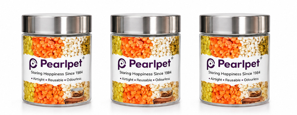 Pearlpet Plus Range Plastic Storage Jar 500ML Set Of 3
