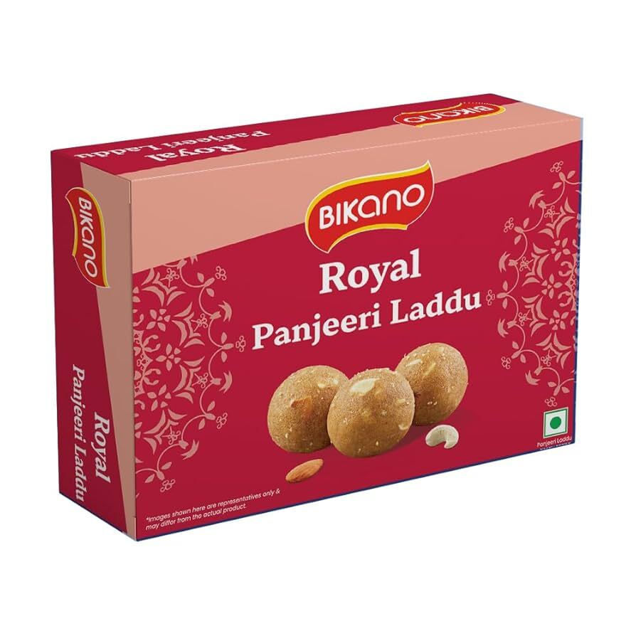 Bikano Royal Panjeeri Laddu Sweetend Wheat Flour Balls With Nuts, 400g