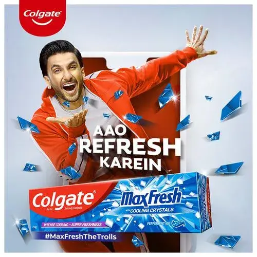 Colgate MaxFresh Toothpaste, Blue Gel Paste with Menthol for Super Fresh Breath (Peppermint Ice), 150 g