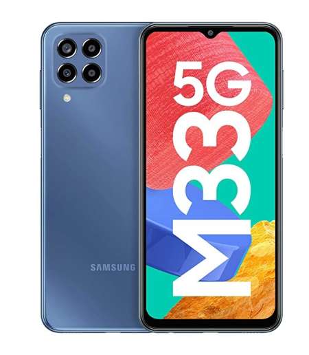 Samsung Galaxy M33 5G (Deep Ocean Blue, 8GB, 128GB Storage) | 6000mAh Battery | Upto 16GB RAM with RAM Plus | Without Charger