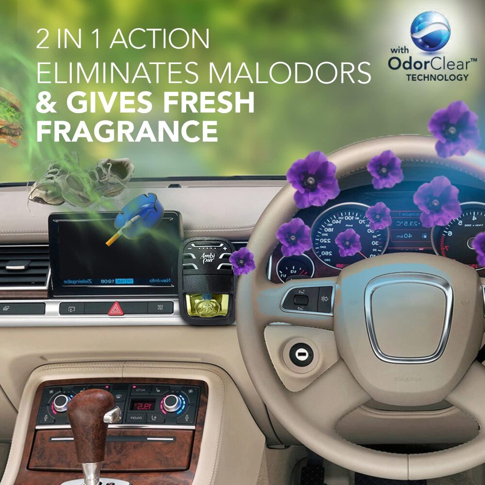 Ambi Pur Lavender Spa Car Air Freshener Refill, 7.5 ml