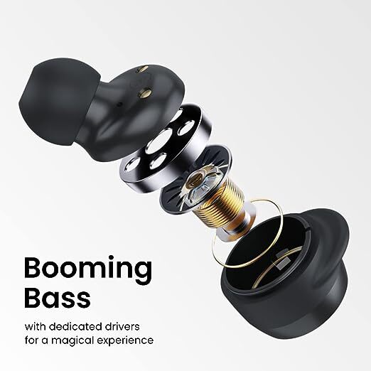 Portronics Harmonics Twins S5 Smart TWS Earbuds with LED Display, 15Hrs Playtime, Bluetooth 5.2, Music & Game Modes, Voice Assistant(Black)