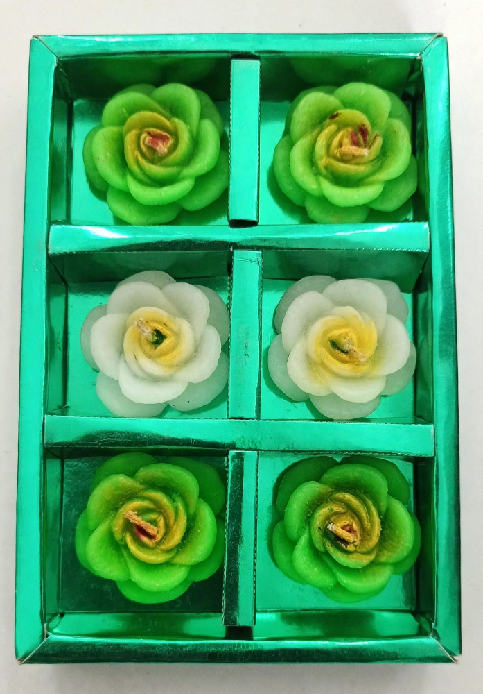 Decorative Rose Flower Diya FC-203 Set of 6