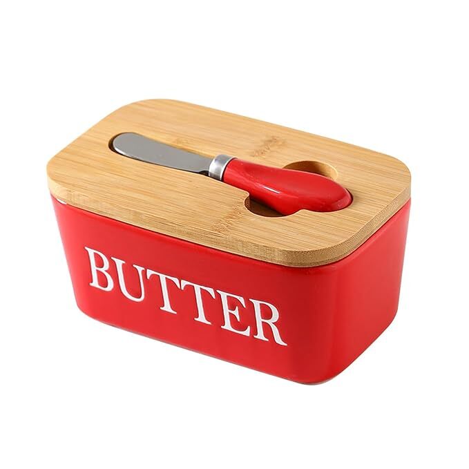 Butter Dish Superior Ceramic Box & Knief