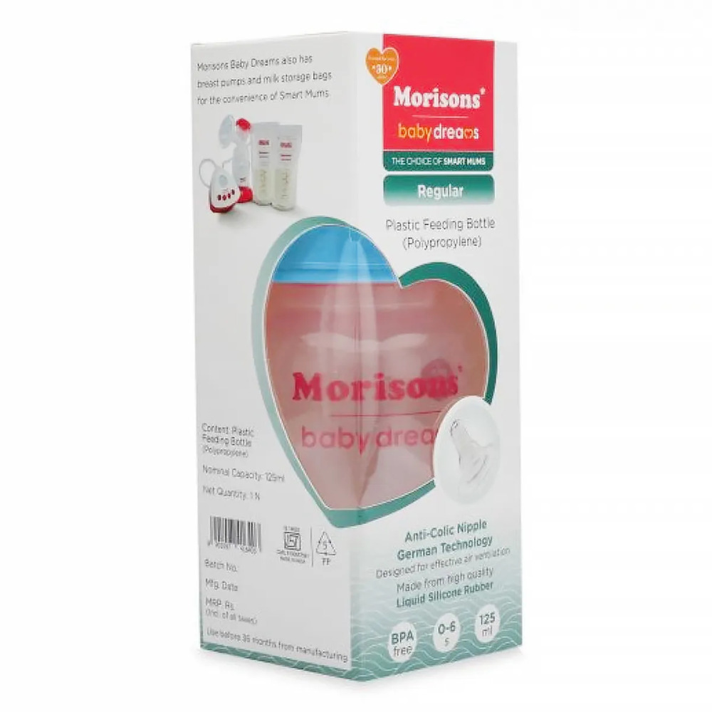 Morisons Baby Dreams Plastic Feeding Bottle, 125ml