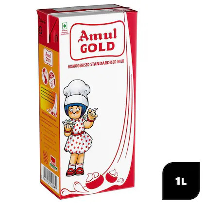 Amul Gold Homogenised Standardised Milk 1L