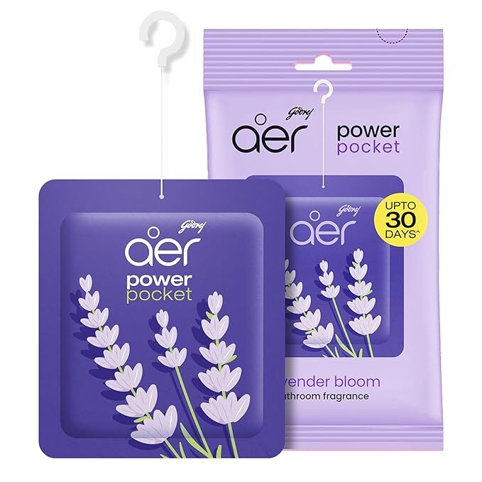 Godrej Aer Power Pocket Bathroom Fragrance Lavender Bloom