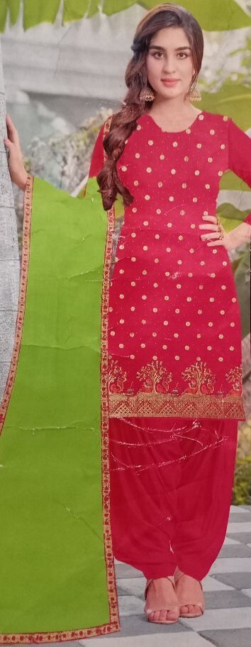 Pure Women's Dola Embroidery Salwar Suit(Unstitched) 5 Mt (Approx.)