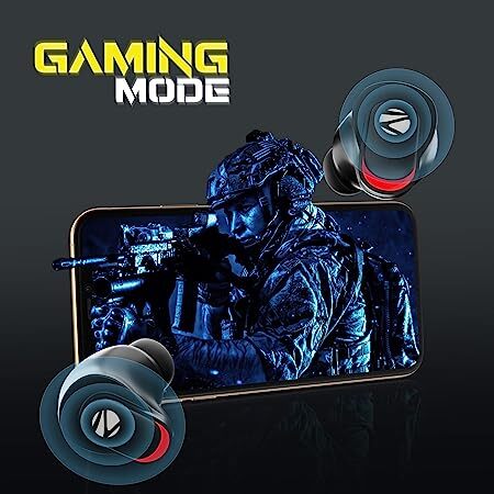 ZEBRONICS Zeb-Sound Bomb N2 TWS in Ear Earbuds with 50ms Low Latency Gaming, ENC, Voice Assistant, Flash Connect, Splash Proof, Bluetooth 5.2, up to 12H Backup, Call Function and Type C (Black)