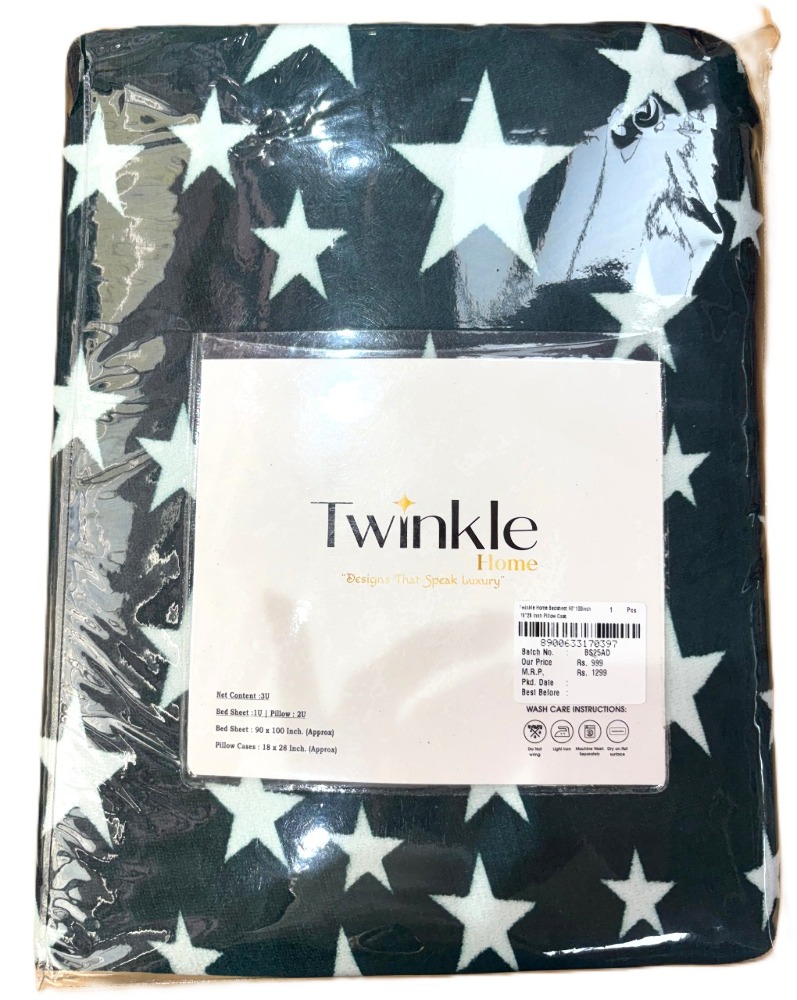 Twinkle Home Bedsheet 90*100inch Aprox+ 18*28 Inch Pillow Case Aprox