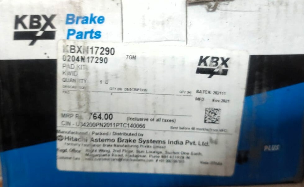 Disc Pad for Renault Kwid -KBXN17290