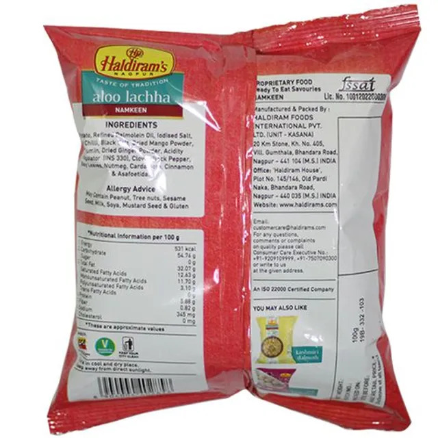 Bulk Deal - Haldirams Aloo Lachha, 100 gm ( Pack of 10 )