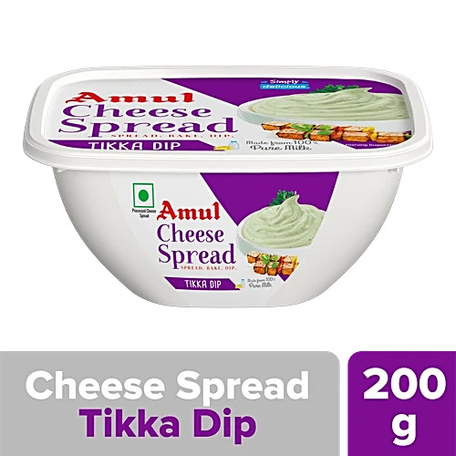 Amul Cheese Spread Tikka Dip Made From 100% Pure Milk, 200g