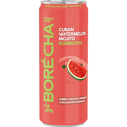 Borecha Kombucha Cuban Watermelon Mojito Probiotic Drink 330ML