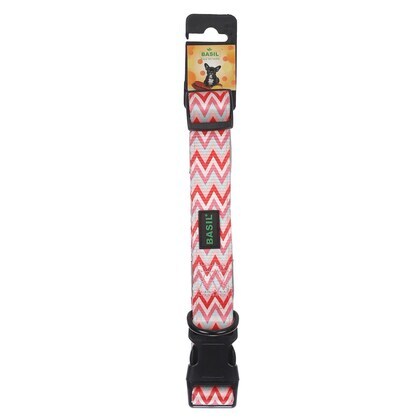 BASIL Printed Padded Collar for Dogs and Cats (S, Red)