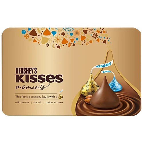 Hershey's Kisses Festive Moments Milk Cocolate, Almonds, Cookies 'n' Creme, 124.5g box