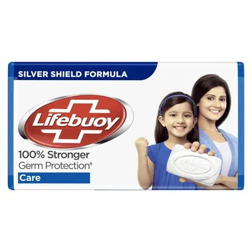 Lifebuoy Care Soap Bar, 100% Stronger Germ Protection, Active Silver Formula, 100 g Pack of 4