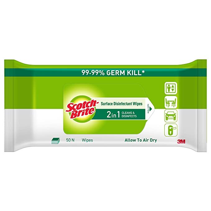 Scotch-Brite Surface Disinfectant Wipes, 20 cm x 15 cm, 50 Pack