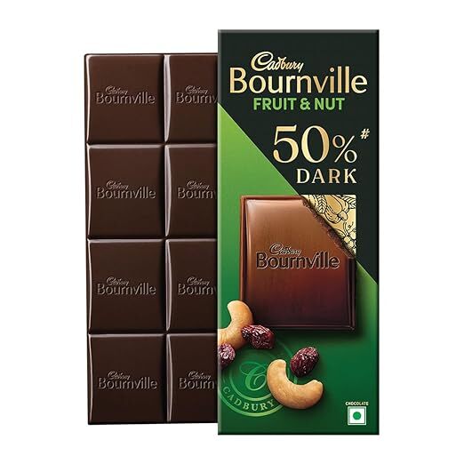 Cadbury Bournville Fruit & Nut 50% Dark Chocolate, 75G