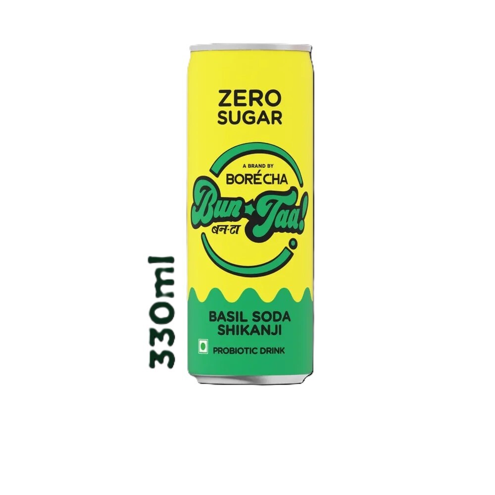 Borecha Bun Taa Basil Soda Shikanji Probiotic Drink Zero Sugar 330ML