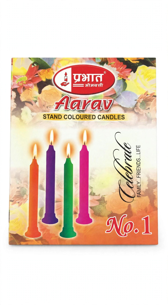 Prabhat Candle Aarav Stand Coloured Candles No.1 15N