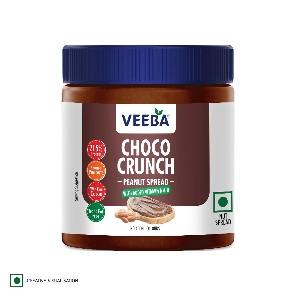 Veeba Choco Crunch Peanut Spread With Added Vit A&D 340gm