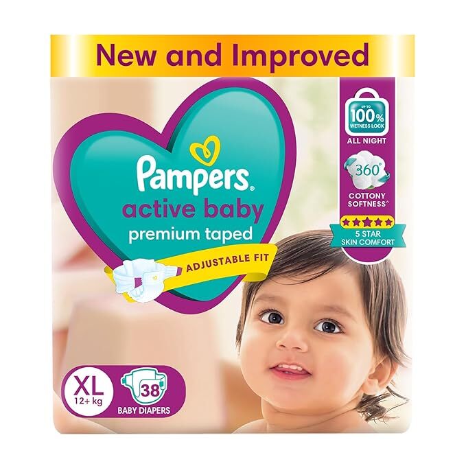 Pampers Active Baby Taperd Diapers XL 38 p