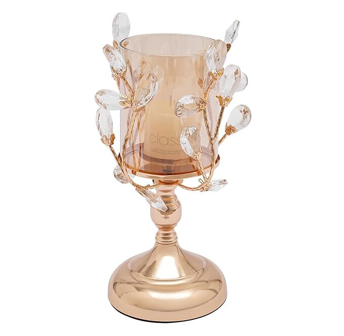 Classy Golden Candle Stick Stand With Diamond Branch Shap