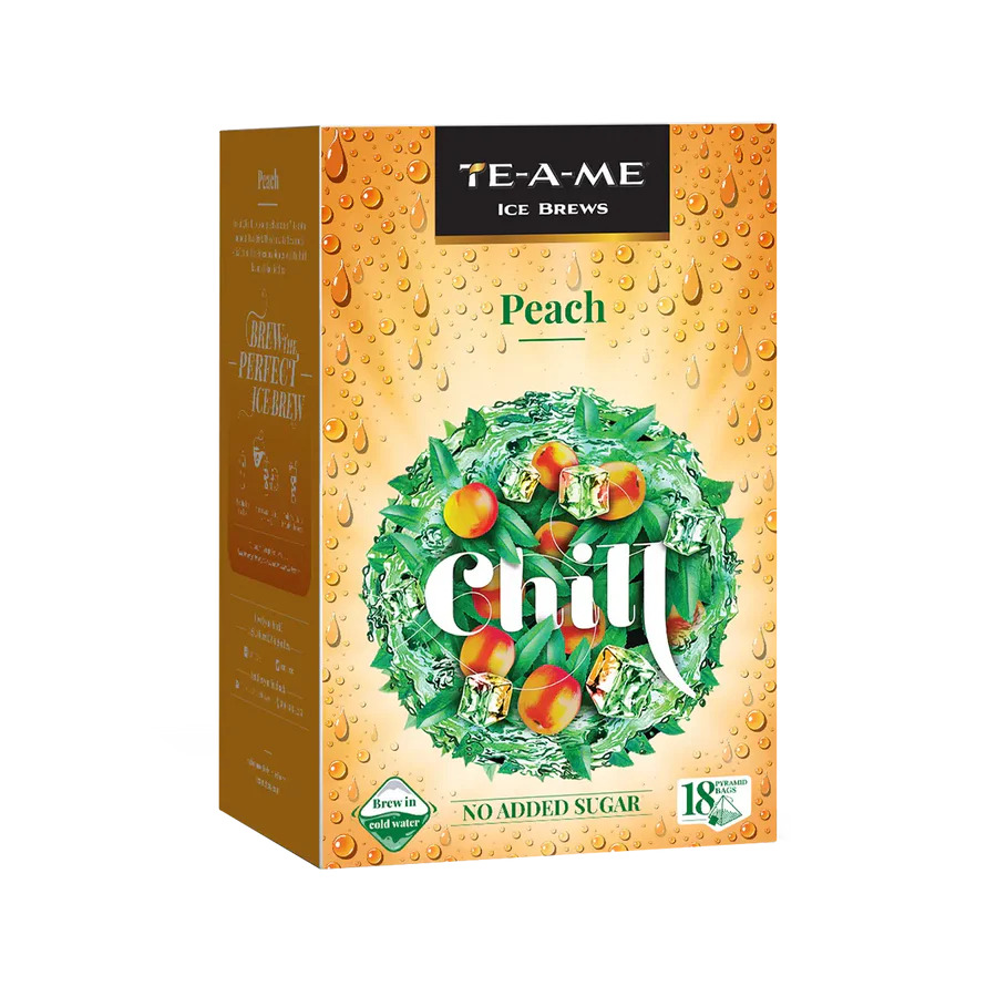 Teame ice brews peach brew in cold water no added sugar 18 bags