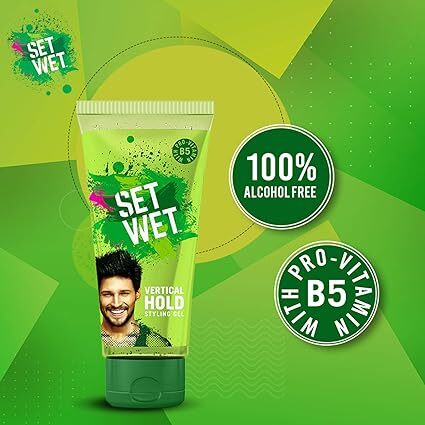 Set Wet Hair Gel for Men Vertical Hold| Strong Hold High Shine | No Alcohol No Sulphate, 100 ml