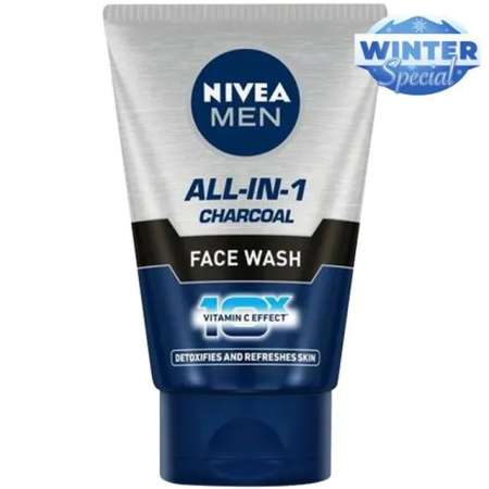 Nivea Men All-In-1 10X Vitamin C Charcoal Effect Face Wash 100 g