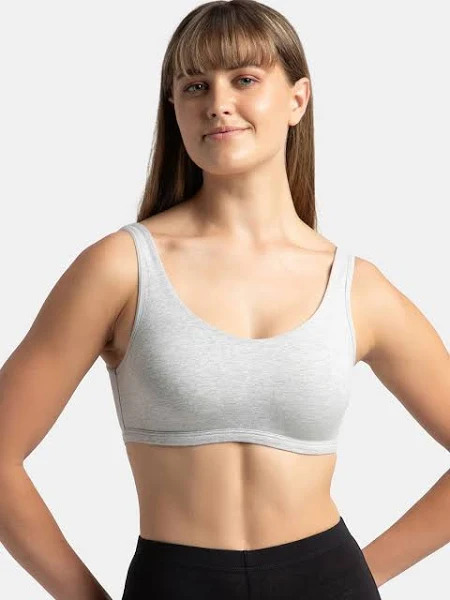 Jockey Women Athleisure Active Bra 1376-01 Stretch (L Size) Steel Grey Melange