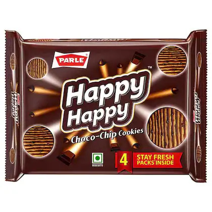 Parle Happy Happy Choco Chip Cookies 4 Pack Inside 396g