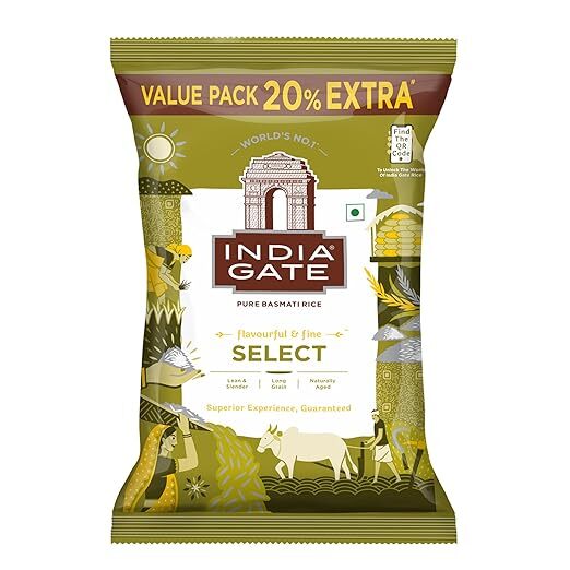India Gate Pure Basmati Rice Select, 1.2Kg