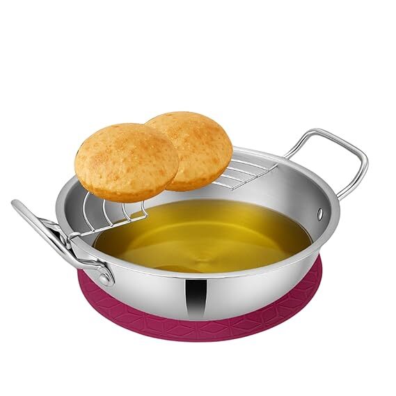 Prabha Elante Triply Kadhai With Glass Lid 26cm