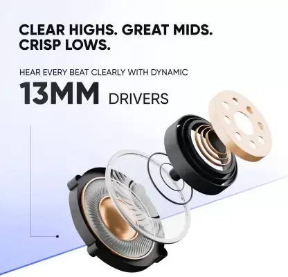 Mivi DuoPods K4 TWS,Rich Bass,50H Playtime,AI ENC,Low Latency,Type C,5.3 BT Earbuds Bluetooth Headset (Bold Black, True Wireless)