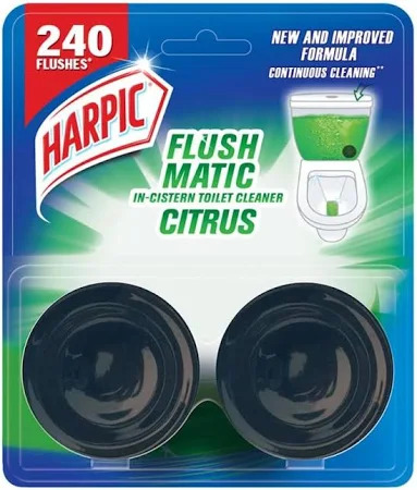 Harpic Flush Matic In-Cistern Toilet Cleaner Citrus, 50G Pack of 2