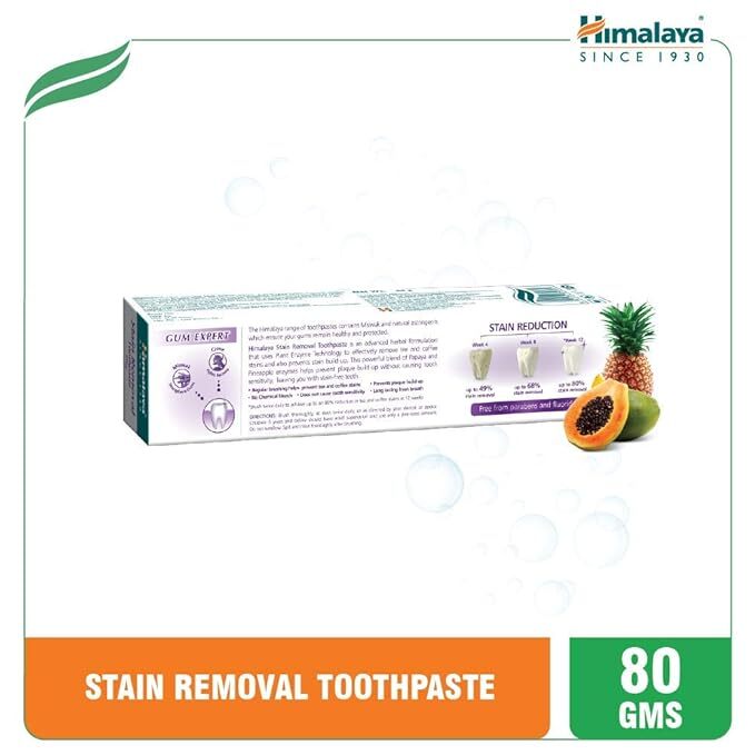 Himalaya Stain Removal Toothpaste, 80 gm