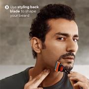Gillette Fusion Manual Blades for men with styling back blade - 2 count for Perfect Shave and Perfect Beard Shape