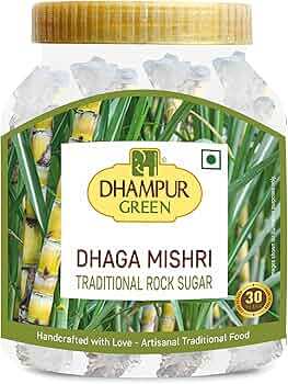 Dhampur Green Dhaga Mishri Traditional Rock Sugar, 700g