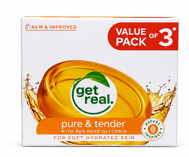 Get Real Pure & Tender Soap 375gm (Pack Of 3)