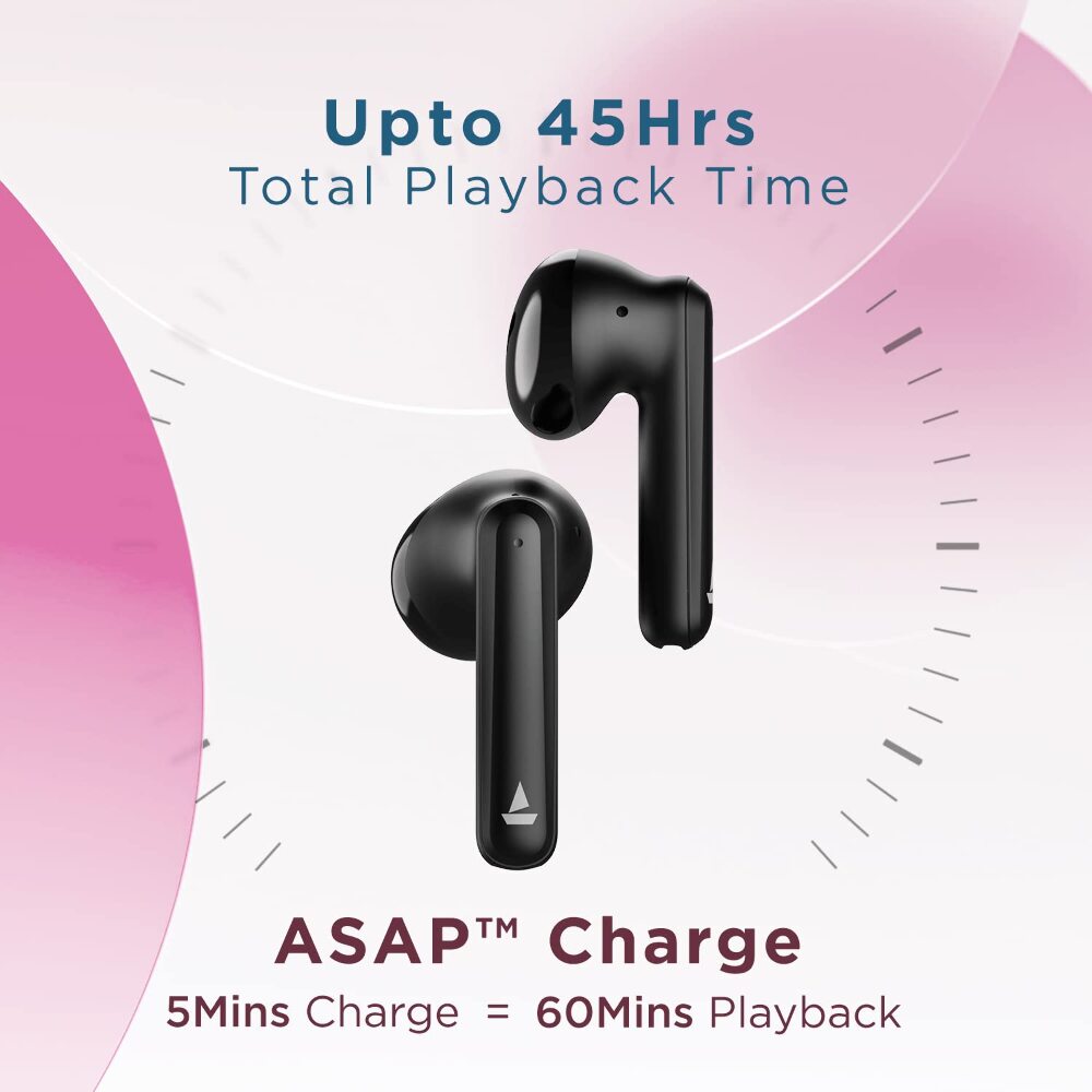 boAt Airdopes 141 Pro True Wireless in Ear Earbuds with 45H Playtime, Quad Mics ENx Tech, 12mm Drivers, ASAP Charge, Beast Mode for Gaming & BT v5.3(Active Black)