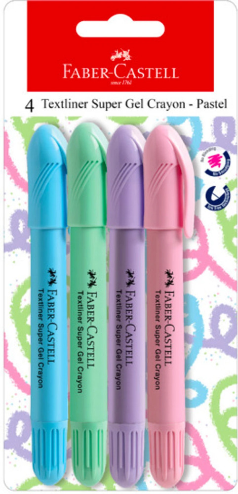 Faber Castell 4 Textliner Super Gel Crayon Pastel 1N