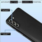 Pikkme Samsung Galaxy S21 FE 5G Back Cover | Flexible Pu Leather | Full Camera Protection | Raised Edges | Super Soft-Touch | Bumper Case for Samsung Galaxy S21 FE 5G (Black)