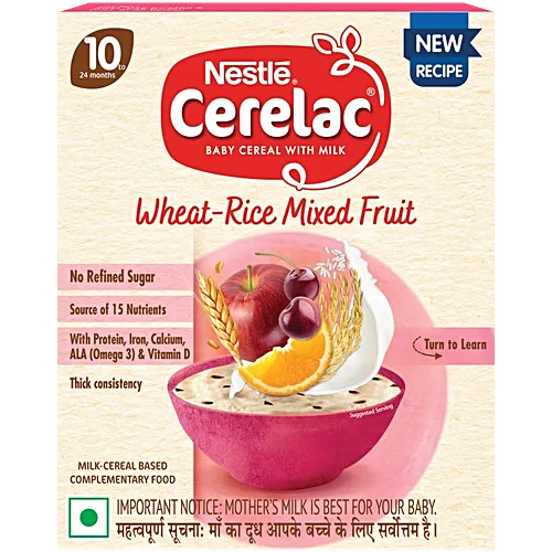 Nestle Cerelac Baby Cereal With Milk Wheat Rice Mixed Fruit 300g