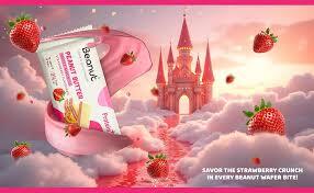 Beanut Oeanut Butter Waffer Biscuits Strawberry Flavoured 60g