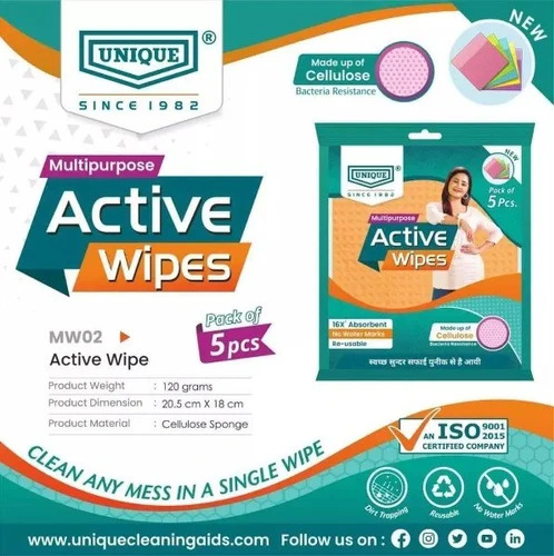 Unique Multipurpose Active Wipes Pack Of 5 Pcs