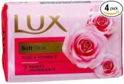 Lux Rose & Vitamin E Soap Bar, For Soft Glowing Skin with 7 Beauty Ingredients, 100 g (Pack of 4)