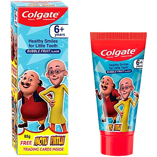 Colgate Kids Anticavity Motu Patlu Toothpaste (6+ Years, Bubble Fruit Flavour, 80g