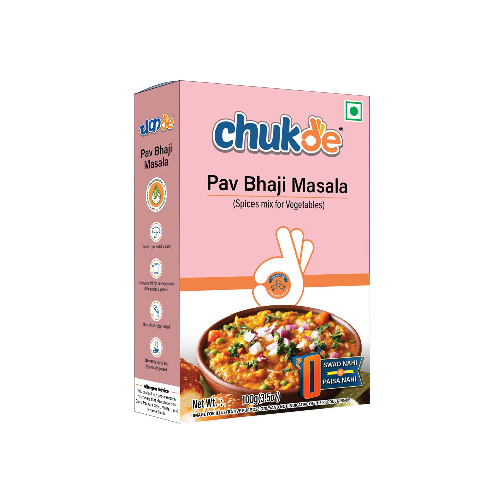 BULK DEAL - Chukde Spices Pav Bhaji Masala, 100 gm ( Pack of 10 )